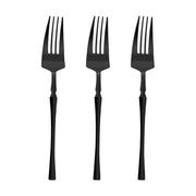 Sleek black disposable plastic dinner forks, glossy finish, 8.4 inches, 240-pack