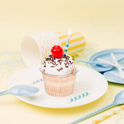 Small 1.5 oz clear plastic souffle cups arranged for a dessert tasting, disposable sample cups for events, food trucks, and tasting stations.
