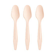 Smooth-finish wooden dinner spoons, 6.5 inches, made from natural birch, biodegradable and compostable.