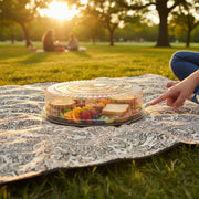 Snap-on 18" tray lids support caterers delivering cold-cut platters, pastries, and party snacks with minimal mess and cleanup