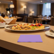 Soft, absorbent luscious lavender paper napkins, 10" square unfolded, ideal for cocktails, beverages, and dessert bars