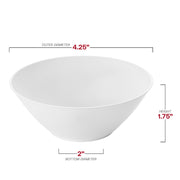 6 oz solid white organic plastic dessert bowls with a round design, disposable and eco-friendly