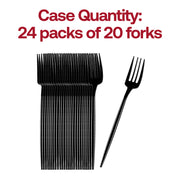 Solid Black Moderno Disposable Plastic Dinner Forks Quantity | Smarty Had A Party