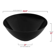 Solid Black Organic Round Plastic Bowls (100 oz.) Dimension |  Smarty Had A Party