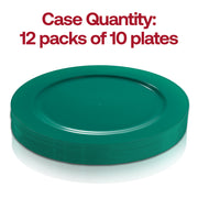 Solid Green Holiday Round Disposable Plastic Salad Plates (7.5") Quantity | Smarty Had A Party
