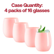 12 oz. Solid Pink Elegant Stemless Plastic Wine Glasses Quantity | Smarty Had A Party