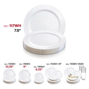 Solid White Economy Round Disposable Plastic Appetizer/Salad Plates (7.5") SKU | Smarty Had A Party