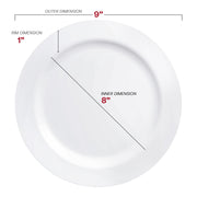 Solid White Economy Round Disposable Plastic Buffet Plates (9") Dimension | Smarty Had A Party