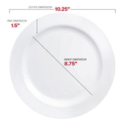 Solid White Economy Round Disposable Plastic Dinner Plates (10.25") Dimension | Smarty Had A Party