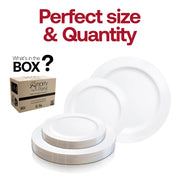 Solid White Economy Round Disposable Plastic Dinnerware Value Set Quantity | Smarty Had A Party