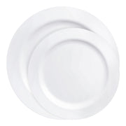 Solid White Economy Round Disposable Plastic Dinnerware Value Set Secondary | Smarty Had A Party