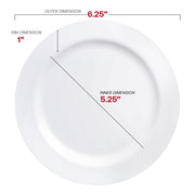 Solid White Economy Round Disposable Plastic Pastry Plates (6.25") Dimension | Smarty Had A Party