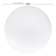 Solid White Organic Round Disposable Plastic Appetizer/Salad Plates (7.5") Dimension | Smarty Had A Party
