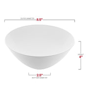 Solid White Organic Round Disposable Plastic Bowls (32 oz.) Dimension | Smarty Had A Party