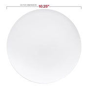 Solid White Organic Round Disposable Plastic Dinner Plates (10.25") Dimension | Smarty Had A Party