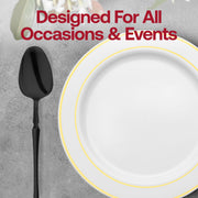 Solid Black Moderno Disposable Plastic Dessert Spoons reliable cutlery designed for polished and seamless service.