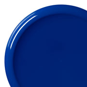 Solid Blue Flat Round Disposable Plastic Appetizer/Salad Plates 