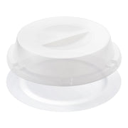 Solid White Disposable Plastic Buffet Plates with Clear Dome Lids