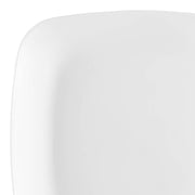 Solid White Flat Rounded Square Disposable Plastic Dinner Plates