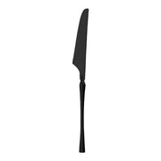 Solid black Moderno disposable plastic dinner knives, 8.8 inches long, sleek and durable, sold in a pack of 480.