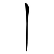 Solid black Moderno disposable plastic dinner knives, 8.8 inches long, sleek and durable, sold in a pack of 480