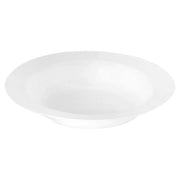 Solid white disposable dessert bowls with a classic edge rim
