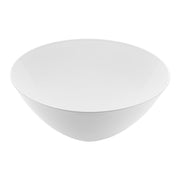 Solid white disposable plastic bowls with round design, 32 oz. capacity