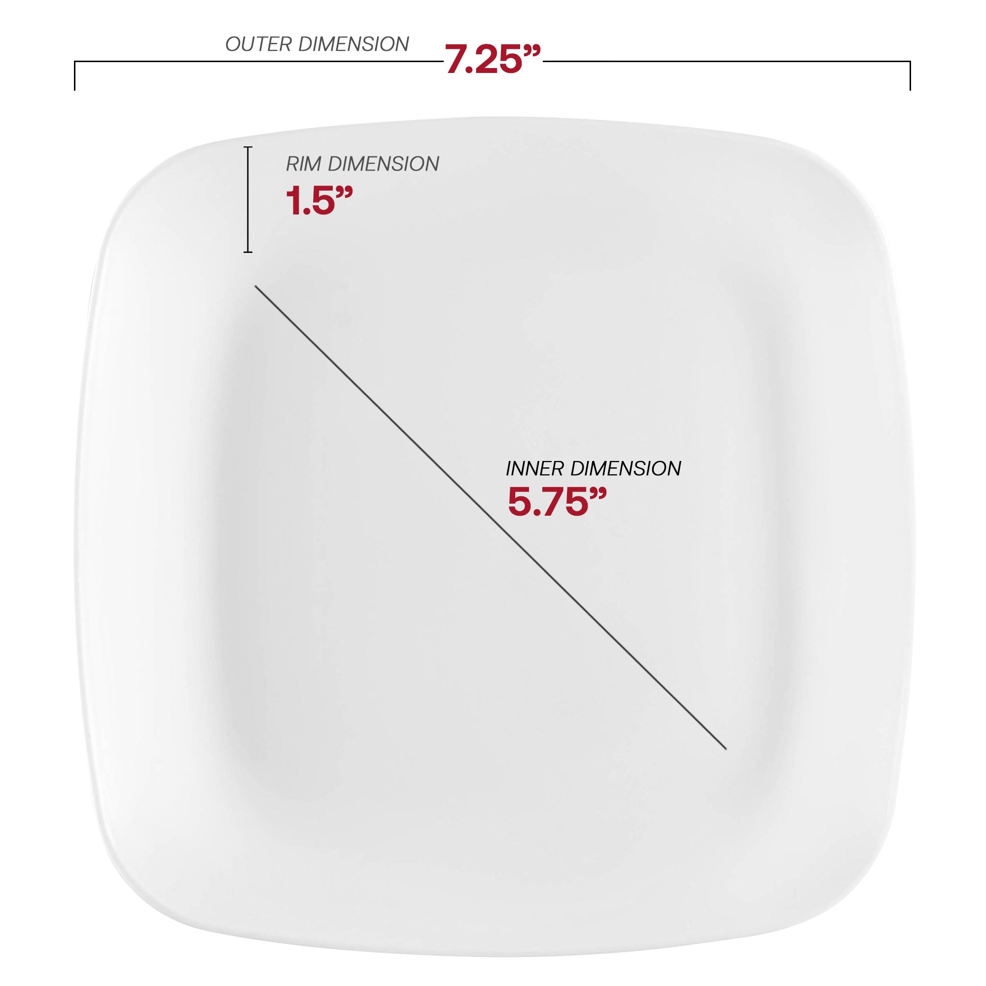 Plastic Plates - White Flat Square Salad Plates | Smarty Had A Party