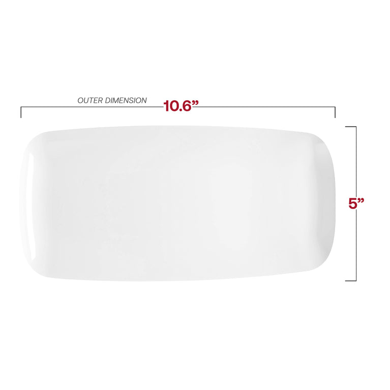 Plastic Plates - Solid White Flat Rectangle Plate | Smarty Had A Party