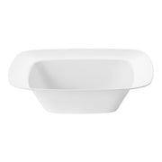 Solid white rounded square disposable plastic soup bowl, 12 oz capacity