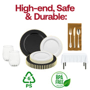 Sophisticated Christmas tablescape with the Dear Santa plates and metallic accents