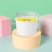 Stackable 6 oz Squat Paper Soup Cups save space on prep lines while giving caterers reliable, drip-resistant containers for sides