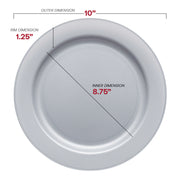 Steel gray plastic plates made from BPA-free material, ensuring safe, stylish, and disposable food service