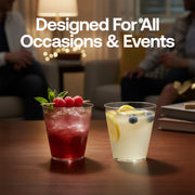 Sturdy and crack-resistant 9 oz plastic cups with a smooth, transparent finish, ideal for cold beverages.