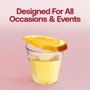 Sturdy and crack-resistant 9 oz plastic cups with a smooth, transparent finish, ideal for cold beverages