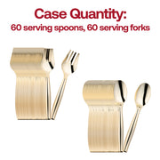 Sturdy and elegant gold disposable serving utensils, 9.75 inches, pack of 60, great for buffets and receptions