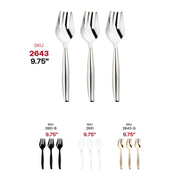 Sturdy disposable silver plastic serving forks, great for serving salads, pasta, and more
