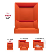 Stylish 9.5-inch burnt orange square plastic dinner plates, perfect for meals at events