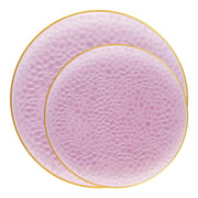 Stylish and disposable, this Clear Pink Hammered Glass Plastic Set adds a sophisticated touch to your celebration