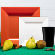 Stylish color-coordinated dinnerware adds energy to football, basketball, or baseball celebrations.