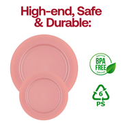 Stylish matte fuchsia salad plates, 7.5 inches in diameter, lightweight and disposable, BPA-free