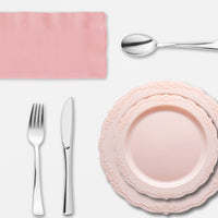 Sweet 16 celebration featuring Pretty in Pink disposable dinnerware on a festive table setting.
