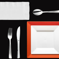 Table decked out in team colors with the Bold Fan Dinnerware for an exciting meal experience.