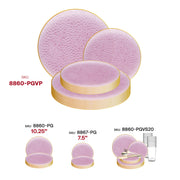 Table setting with the Clear Pink Hammered Glass Plastic Set showcasing its elegant tone and golden accents