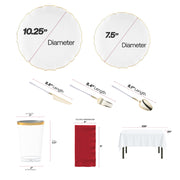 Thanksgiving elegance with transparent gold-rimmed dinnerware for upscale gatherings and cozy dinners.