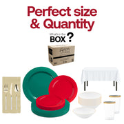 The Feliz Navidad Set includes modern gold cutlery that adds elegance to casual gatherings.