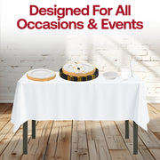 The Golden Hour Package in use at a glamorous bridal shower with matching plates, cutlery, and champagne flutes.