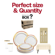The Grateful Hearts Package offers a sophisticated Thanksgiving setup with premium gold-accented details.