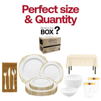 The Jingle Bells Set enhances holiday tablescapes with its gold-rimmed tumblers and matching napkins..