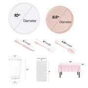 The Soft Girl Dinnerware Set used at a birthday brunch with pink tablecloths and clear plastic party cups
